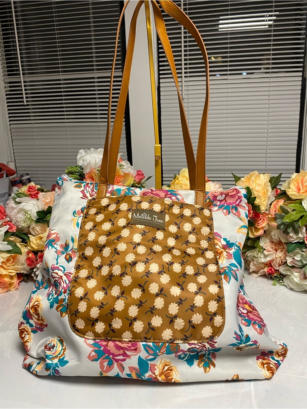 Matilda Jane Floral Oversized Zip Tote Shoulder Bag